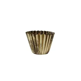 DF7830 CREATIVE CO-OP Pleated Vase Antique Finish Round