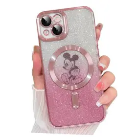 1746789-MICKI15-PINK618 CUWANA Magnetic Glitter Iphone Bling