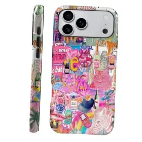 F0801A-52 DAIZAG Iphone Pro Cute Pastel Collage Tiger Cat