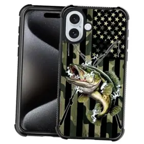 FJB-SJ-54086 DAIZAG Iphone Camo American Flag Bass Fish