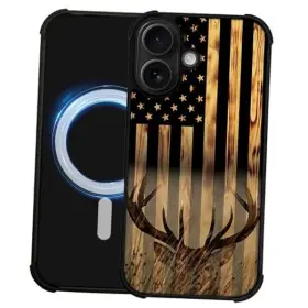 HM-SJCX-574018 DJSOK Iphone Wood Grain American Flag Buck