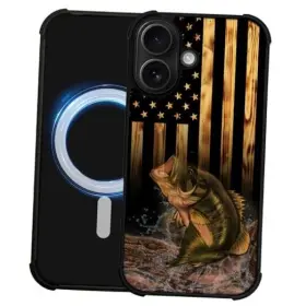HM-SJCX-574019 DJSOK Iphone Wood American Flag Fish