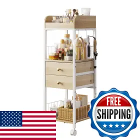 B0F1XFR8FF DONGRONG Makeup Organizer Rolling Floor Skincare