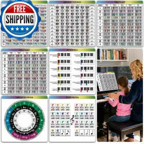 B0G6KCBLYG ENJOYARD Piano Theory Cheat Sheets Learning Cards