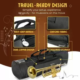 814870024765 FLEXZION Trumpet Bag Padded Backpack Shoulde #2