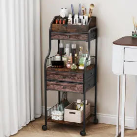 B0D6G7LQFM HAPIRM Floor Makeup Organizer Storage Vanity Up