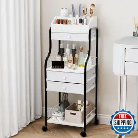 B0DH2HH467 HAPIRM Floor Makeup Organizer Storage Vanity Up