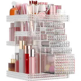 B0BVVZGM77 HEMTROY Rotating Makeup Organizer Drawersnew Up