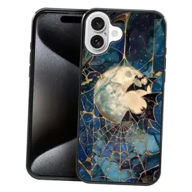 CNYREL-4 KAPADIY Men Iphone Stained Glass Bats Spooky Moon