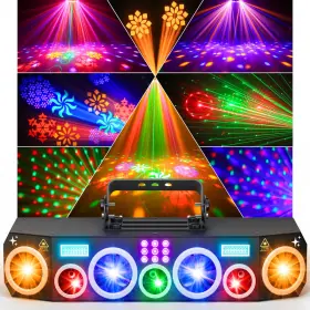 B0FWJR9QC5 KEOBIN Pro Laser Rgbwa Disco Light Gobo Patterns