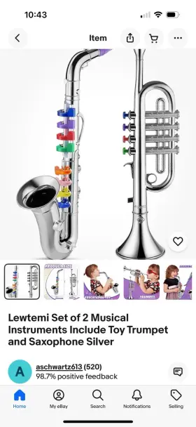 OB-220831-C LEWTEMI Set Musical Toy Trumpet Saxophone