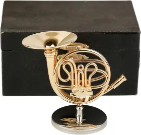744110518160 SEAWOO Miniature French Horn Stand Mini Musical