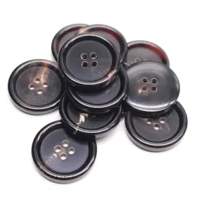 HB25-BLACK-25MM YAHOGA Horn Buttons Blazer Suit Natural
