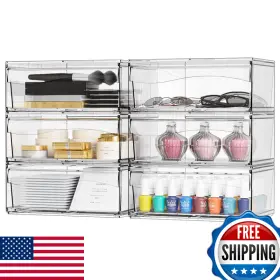 B0DNDZ86J5 YIEACH Pack Stackable Storage Bathroom Makeup
