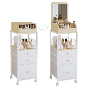 B0FMJC33LV ZQUYAJ Makeup Organizer Vanity Mirror Floor Up
