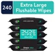 Wipes Flushable Wipes XL Wet Wipes for At Home Use, Mint Chill, 48 Count, 5 Pack