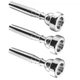 Biaungdo Trumpet Mouthpiece 7C 5C 3C, 3 Pcs Brass Material Silver Plated Trum...