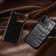 Crocodile Belly Skin Cover Real Alligator Abdomen Leather Case iPhone 15 Pro Max