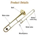 MODOUSTRING BB TENOR SLIDE TROMBONE B FLAT BRASS TROMBONE GOLD LACQUER - GOLD