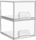 Vtopmart 2 Pack Clear Stackable Storage Drawers, 4.4'' Tall Acrylic 