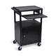 Luxor LP42CLE-B 42"H AV Cart - 3 Shelves  Cabinet  Front Pullout Shelf