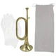 Cheerock Gold Plated Brass Trumpet Bugle Horn with Bag & Gloves for gold