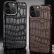 For iPhone 17 16 Crocodile Belly Skin Cover Real Alligator Abdomen Leather Case