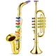 Lewtemi Set of 2 Musical Instruments Include Toy Trumpet and Saxophone Set Pl...
