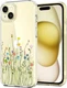 Unov Case Compatible with iPhone 15 Clear 15, Flower Bouquet 
