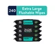 Wipes Flushable Wipes, XL Wet Wipes for At Home Use, Mint Chill, 240 Count