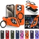 For iPhone 15 16 17 Pro Max 14 13 12 11 7 Shockproof Ring Stand Hard PC TPU Case