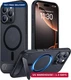 Magnetic Compatible with iPhone 16 Pro Max Case, [Built-in Invisible Kickstand][