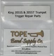Trigger Repair, King Trumpet 2055S & 2055T, 1st Valve Trigger Parts