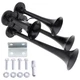 DriSentri 4 Trumpet Air Horn Train 12V 178dB Super Loud Black Four 