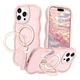 Case with 360&deg;Spin Magnetic Stand, Compatible with for iPhone 16 Pro Max Pink