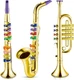Lewtemi Set of 3 Saxophone for Kids Musical Instruments Toy Gold 