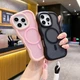 For iPhone 17 Pro Max 16e 15 14 13 12 Wave Frame Shockproof Magnetic Case+Strap