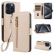 For Apple iPhone 17 Pro Max 16 15 14 13 12 11 Phone Cover Leather Wallet Lanyard