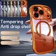 Shockproof Plating Curly Wavy Mag Safe Case+Lens Film For iPhone 16 17 Pro Max 