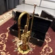 Getzen 300 Series frumpet Gold Lacquer Brass 3 Piston + Case Mouthpiece