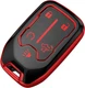 Tukellen for Chevy Key Fob Cover Soft TPU Full Protection 5 Button, Red 