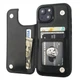 ONETOP Compatible with iPhone 15 Wallet Case Card 6.1 inches, Black