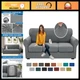 4-Piece Stretch Sofa Covers for 3-Cushion Couch, Soft Anti-Slip Furniture Protec
