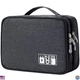 MIRLEWAIY Double-Layer Travel Cord Organizer Case - Black Bag for Cables & Gear