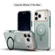 For iPhone 17 Pro Max 16 15 14 Matte 2-in-1 Metal Stand Case Translucent Cover