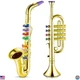 Lewtemi Set of 2 Musical Instruments Include Toy Trumpet and Saxophone Set