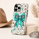 Western Cowgirl Turquoise Bow MagSafe Shockproof Phone Case For iPhone 11-17 Pro