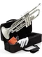 Trumpet Bb Standard Beginners Set Hard Case 7C Mouthpiece Nickel MTT N Mendini