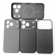 Genuine Aramid Carbon Fiber Cover For iPhone17 Pro Max Metal Ring Fine Hole Case