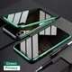 Magnetic Tempered Glass Privacy Metal Case for Iphone 15 14 13 12 XR 11 Pro MAX
